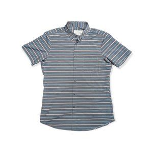 Mizzen+Main Leeward Men's Large Trim Fit Striped Short Sleeve Button Up Shirt